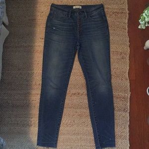 9 inch button fly skinny jeans